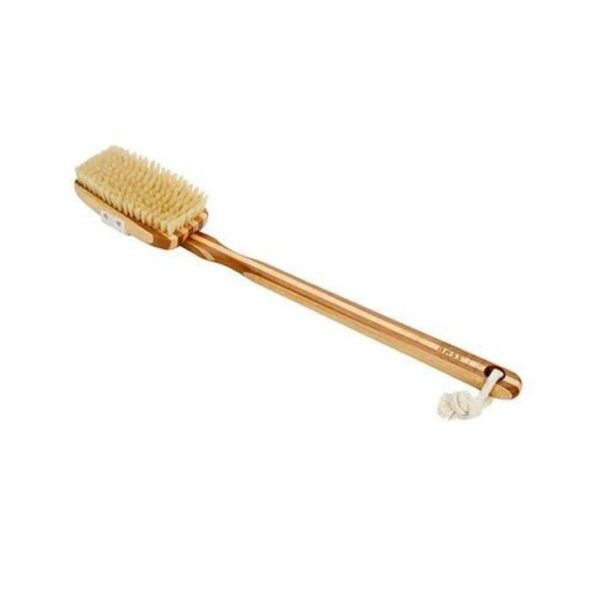 Bass 81D Striped Bamboo Square Style Body Brush with Natural Bristles